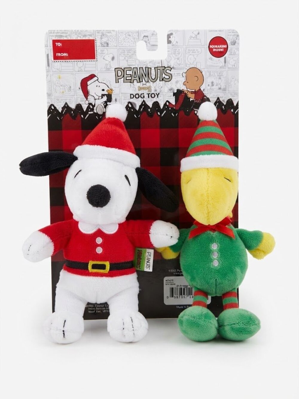 Peanuts 2-Pack Holiday Plush Dog Toy Set (Snoopy & Woodstock)